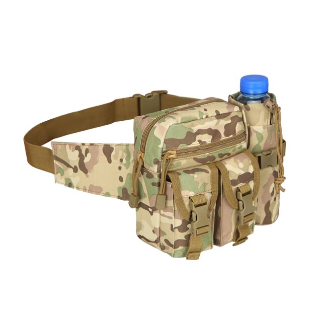Camouflage Tactical Kettle Waist Bag Outdoor Sports Hunting Camping Pack Military Multifunctional Waist Water Bottle Pocket