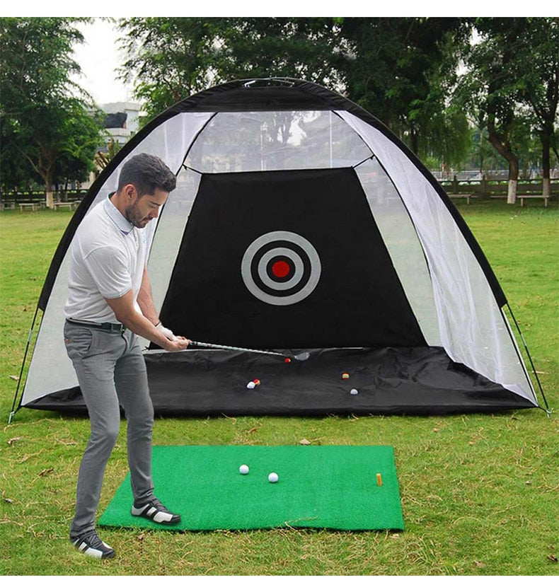 Indoor 2M Golf Practice Net Tent Golf Hitting Cage Garden Grassland Practice Tent Golf Training Equipment Mesh Outdoor XA147A