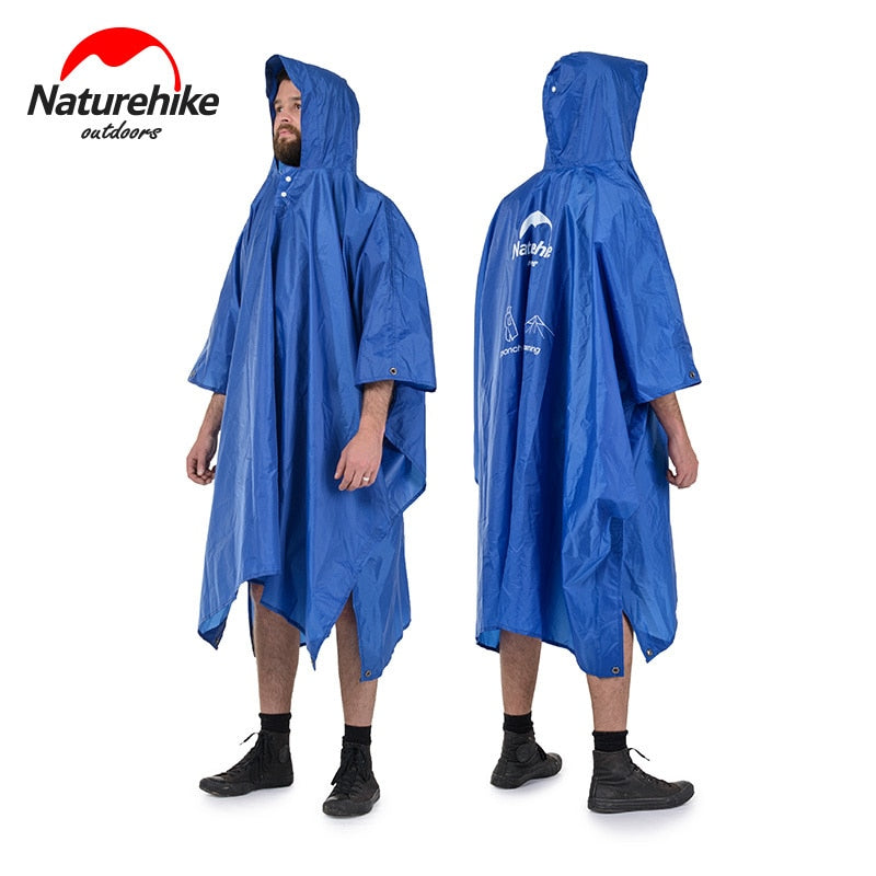 Naturehike 3 In 1 Multifunction Waterproof 210T 20D Windbreaker Poncho Raincoat Can Used As A Canopy And Camping Mat Fshing