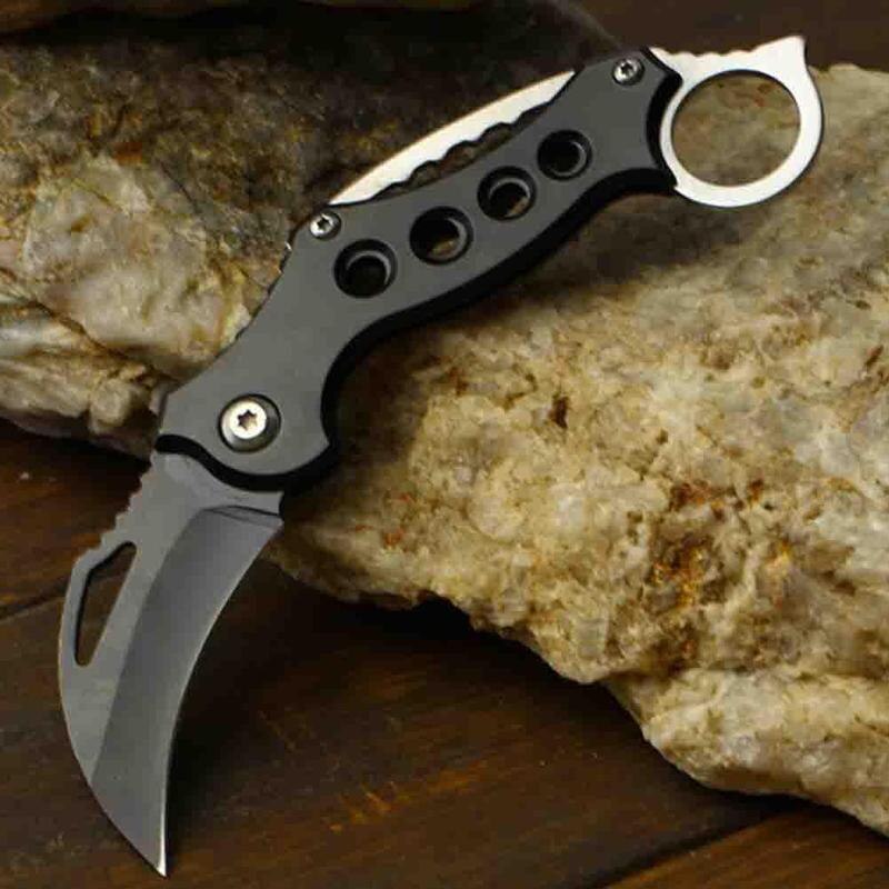 Outdoor Karambit Knife Hunting Knives Survival Tactical Claw Knife Min Pocket Self Defense Offensive Camping Tool Keychain Knife