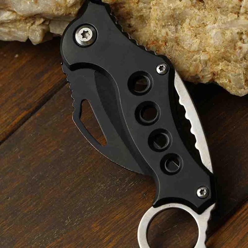 Outdoor Karambit Knife Hunting Knives Survival Tactical Claw Knife Min Pocket Self Defense Offensive Camping Tool Keychain Knife
