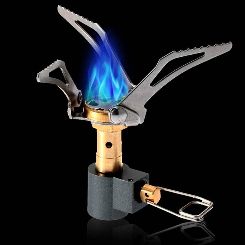 Outdoor Stove Titanium Alloy Folding Mini Camping Oven Survival Furnace Stove 45g 3000W Pocket Picnic Cooking Gas Cooker