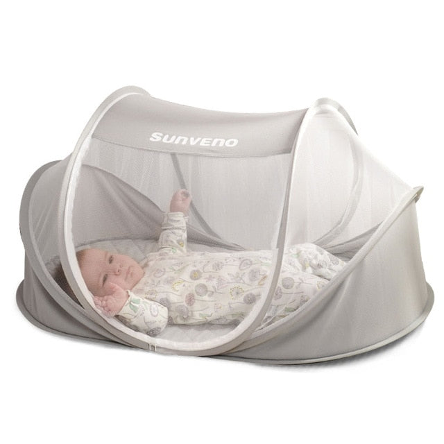 Sunveno Baby Mosquito Net Tent Portable Foldable Travel Bed Anti Mosquito Bites Auto Self-expanding for Babys Adults Trip