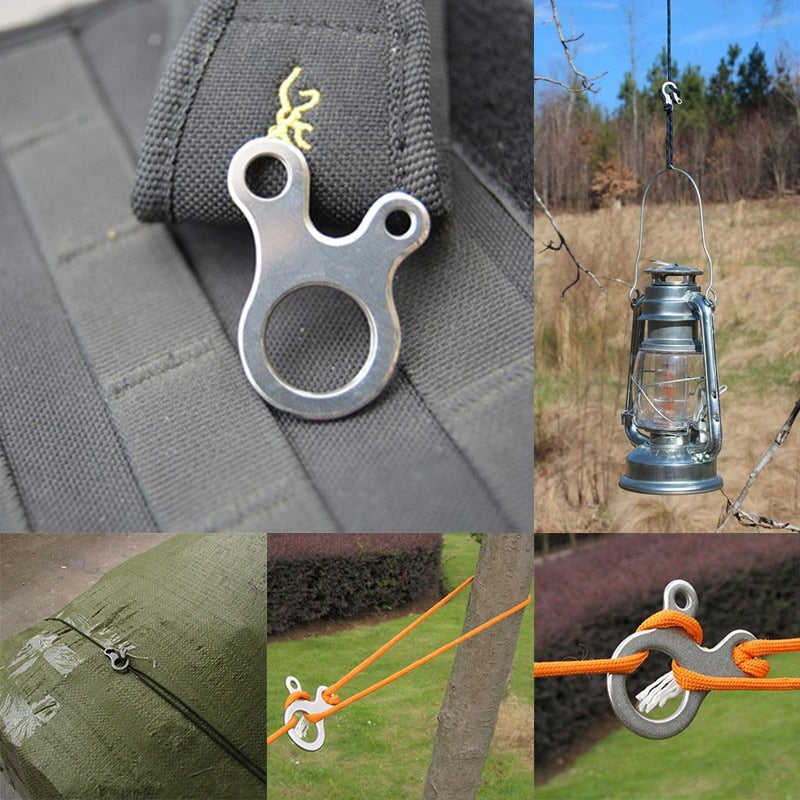 Tight bushcraft Survive travel kit Quick Fast knot fastener wind Tent outdoor Multi tool hike rope buckle pocket cord camp