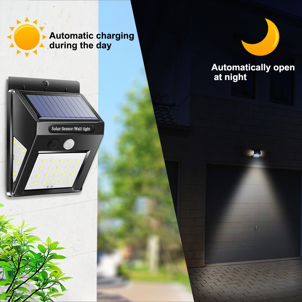 Vertvie 1/2/4pcs 30/40 LED Solar Power Wall Lights Waterproof Travel PIR Motion Sensor Outdoor Security Lamps Camping Tools